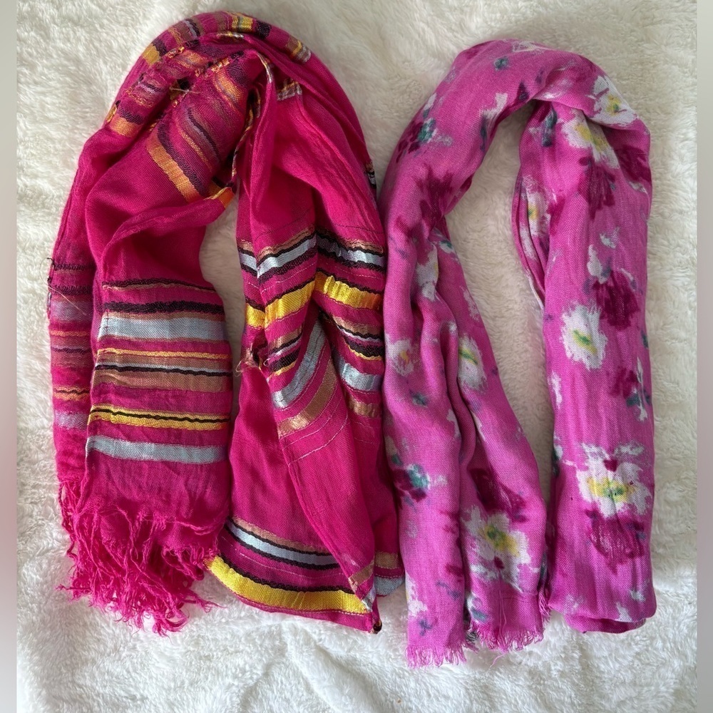 Pair of Boho Vibrant Colors Scarf ( J.Crew & Sax)